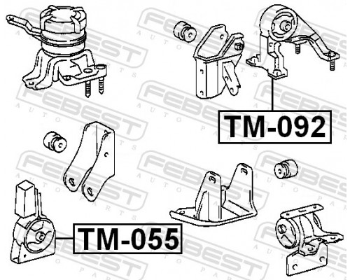 TM-055 FEBEST Опора двигателя передняя