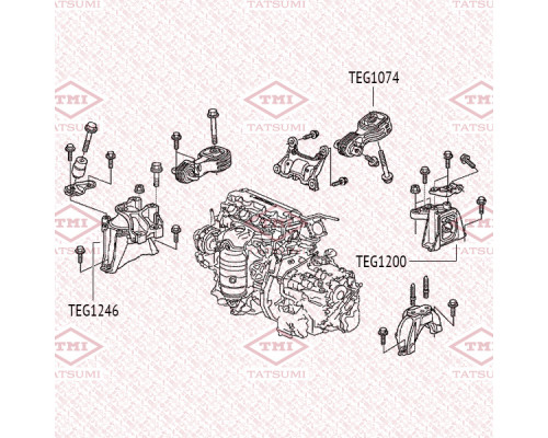 TEG1074 Tatsumi Опора двигателя задняя для Honda CR-V 2007-2012