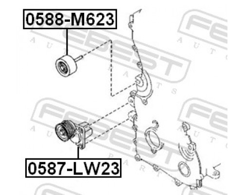 0587-LW23 FEBEST Натяжитель ремня