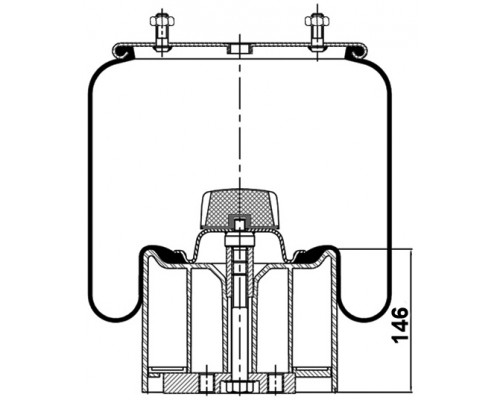 T0070-0940V3 TOPCOVER Воздушная подушка (опора пневматическая) для BPW ECO >1996