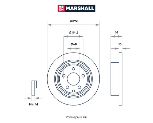 Диск тормозной задний NISSAN JUKE 10-, PRIMERA 01-, QASHQAI 06-, X-TRAIL 00-