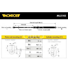 ML5145 Monroe Амортизатор двери багажника