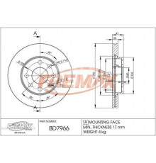 BD-7966 Fremax Диск тормозной передний вентилируемый для Opel Corsa C 2000-2006