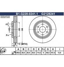 B1.G228-0241.1 Galfer Диск тормозной передний вентилируемый
