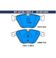 B1.G120-1463.2 Galfer Колодки тормозные передние к-кт