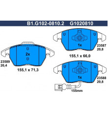 B1.G102-0810.2 Galfer Колодки тормозные передние к-кт