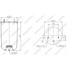 1R11-703 Prime-Ride Воздушная подушка (опора пневматическая) для BPW ECO >1996