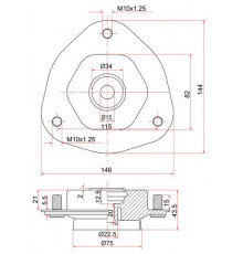 ST-48609-32170 SAT Опора переднего амортизатора верхняя