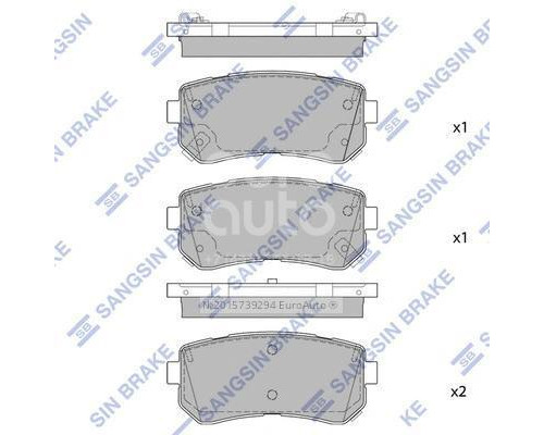 SP1850 Sangsin Колодки тормозные задние дисковые к-кт