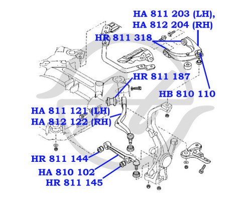 HR811318 Hanse Рычаг передний верхний правый для Mazda Mazda 6 (GG) 2002-2007