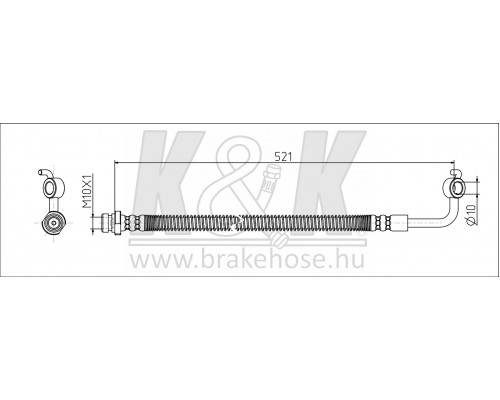 FT1731 K&K Шланг тормозной задний правый