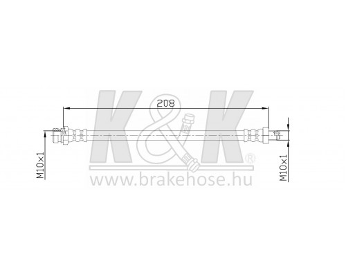 FT0641 K&K Шланг тормозной задний