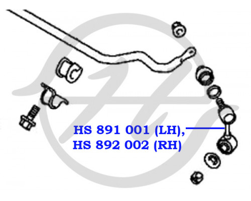HS892002 Hanse Стойка переднего стабилизатора правая