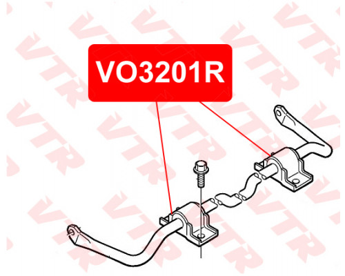 VO3201R VTR Втулка (сайлентблок) переднего стабилизатора для Volvo XC90 2002-2015