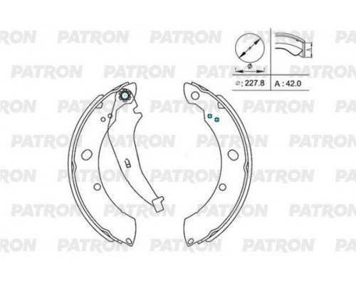 PSP015 Patron Колодки барабанные к-кт