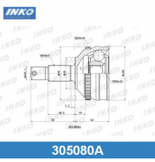 305080A INKO ШРУС наружный передний для Peugeot 806 1994-2002