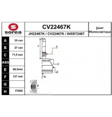 CV22467K EAI ШРУС наружный передний