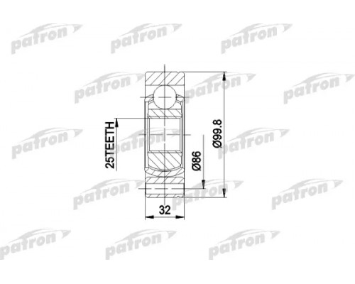 PCV3002 Patron ШРУС наружный/внутренний задний