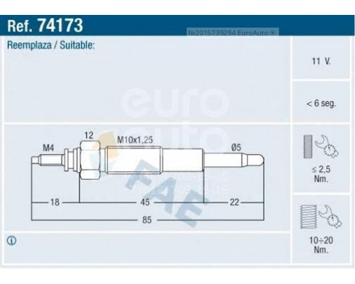 74173 FAE Свеча накаливания