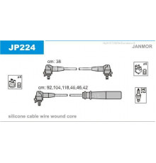 JP224 Janmor Провода высокого напряж. к-кт для Toyota 4 Runner/Hilux Surf 1991-1995