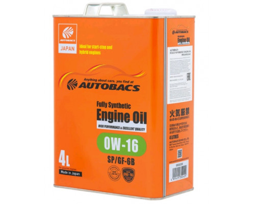 Масло AUTOBACS ENGINE OIL 0W16 4Л