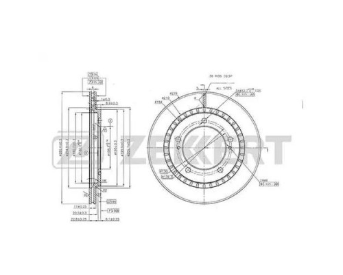 BS-5487 Zekkert Диск тормозной передний вентилируемый