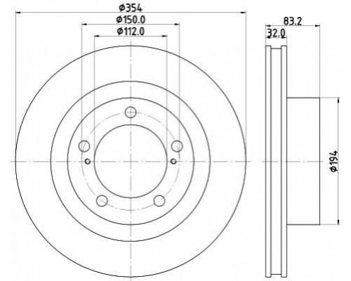 ND1127K Nisshinbo Диск тормозной передний вентилируемый