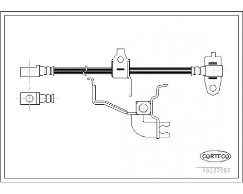 19032982 Corteco Шланг тормозной передний правый для Ford Transit [FA] 2000-2006
