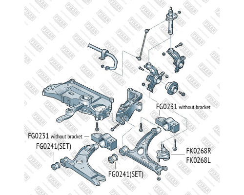 FK0268R Fixar Опора шаровая правая передней подвески