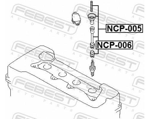 NCP-006 FEBEST Наконечник свечи зажигания