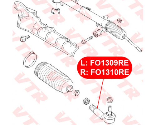 FO1309RE VTR Наконечник рулевой левый