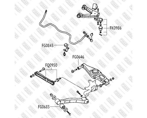 FK0986 Fixar Опора шаровая задней подвески