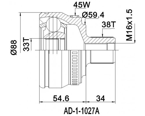 AD11027A ODM ШРУС наружный передний