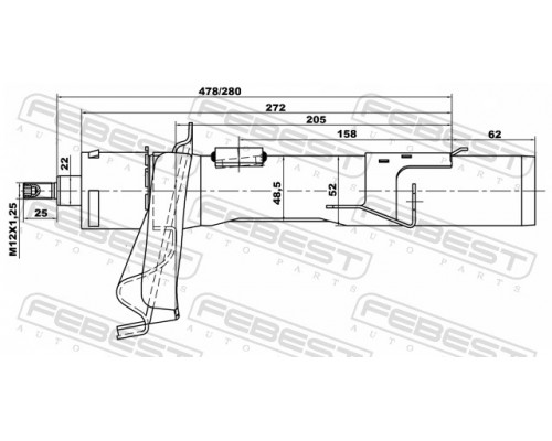 21110-006F-KIT FEBEST Амортизаторы передние к-кт