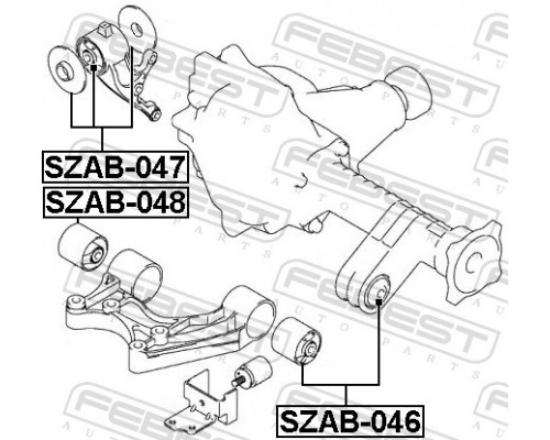 SZAB-047 FEBEST Сайлентблок для Suzuki Grand Vitara 2005-2015