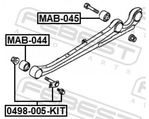 MAB-044 FEBEST Сайлентблок заднего прод. рычага передн.