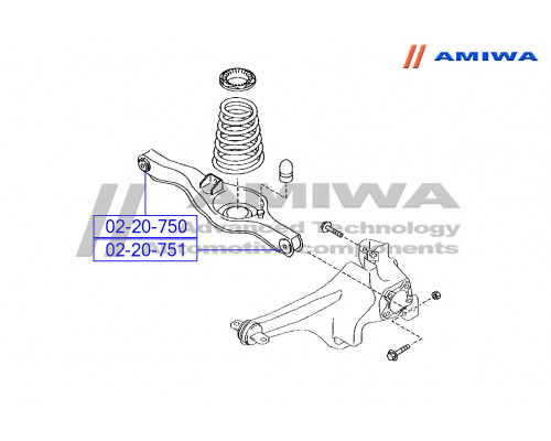 02-20-751 Amiwa Сайлентблок поперечной тяги наружный для Mazda CX 7 2007-2012