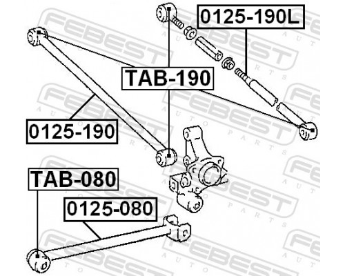 TAB-080 FEBEST Сайлентблок продольной тяги передний (п.з.к.)