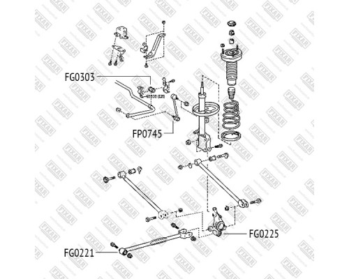 FG0221 Fixar Сайлентблок продольной тяги передний (п.з.к.)