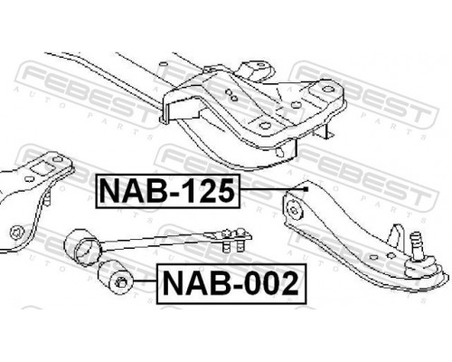 NAB-002 FEBEST Сайлентблок торсиона переднего для Nissan Laurel C32 1984-1990