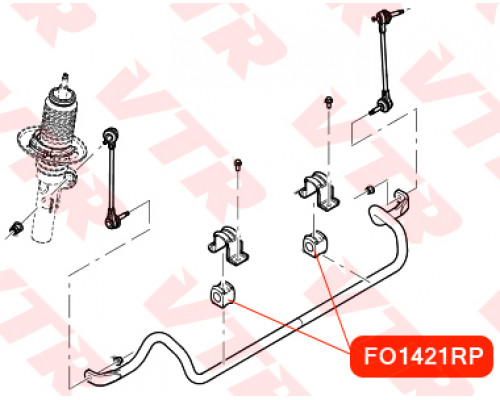 FO1421RP VTR Втулка (сайлентблок) переднего стабилизатора для Ford America Explorer 2001-2011