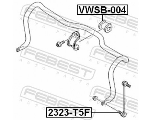 VWSB-004 FEBEST Втулка (сайлентблок) переднего стабилизатора