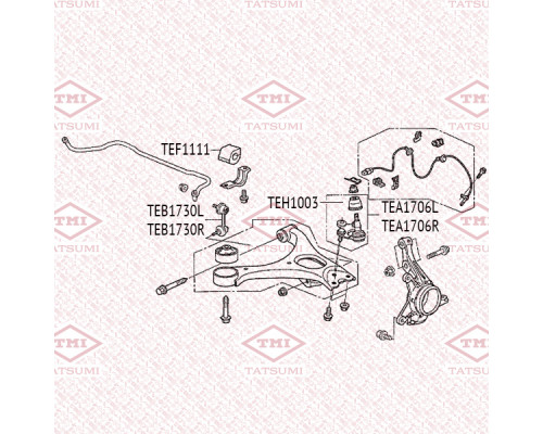 TEA1706L Tatsumi Опора шаровая левая нижняя для Honda Civic 4D 2006-2012