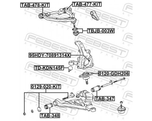 TBJB-003W FEBEST Пыльник шаровой опоры для Toyota HiAce H200 2005>