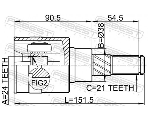 0211-T30R FEBEST ШРУС внутренний задний