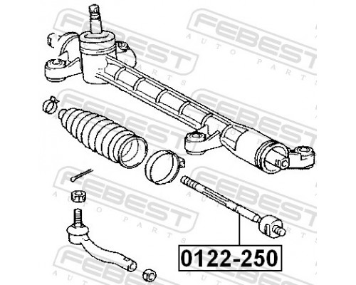 0122-250 FEBEST Тяга рулевая для Toyota Avensis II 2003-2008