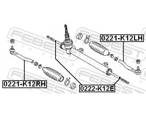 0222-K12E FEBEST Тяга рулевая для Nissan Micra (K12E) 2002-2010