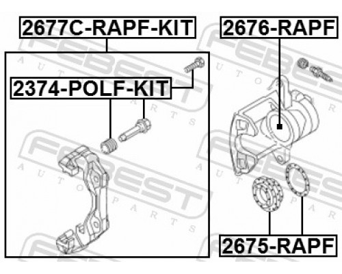 2677C-RAPF-KIT FEBEST Скоба суппорта переднего