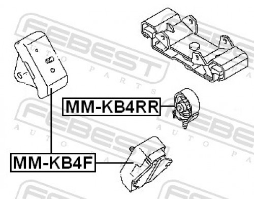 MM-KB4RR FEBEST Опора КПП задняя