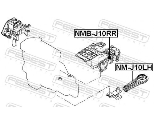 NM-J10LH FEBEST Опора двигателя задняя